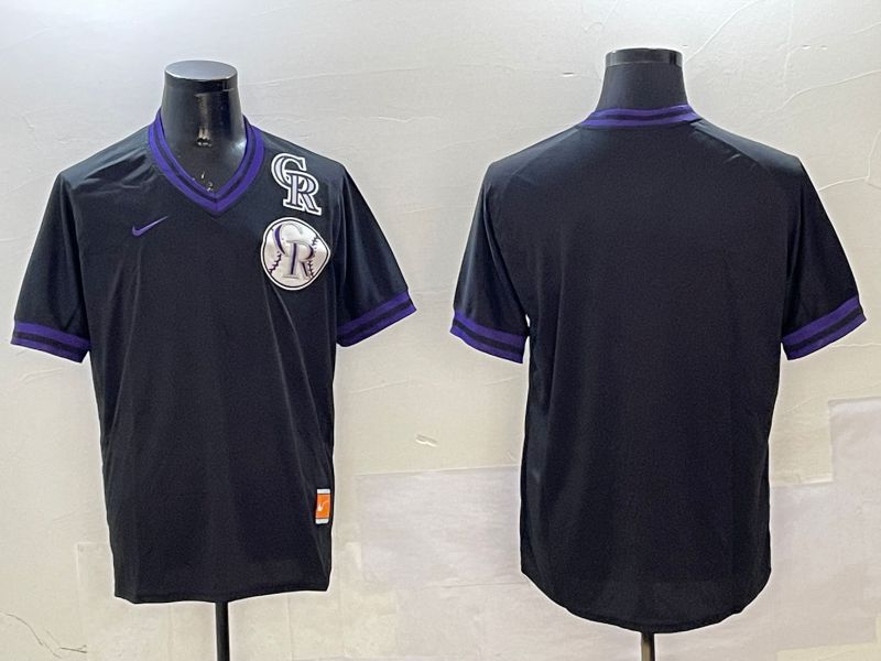 Men Colorado Rockies Blank Black Throwback Game 2025 Nike MLB Jersey style 2